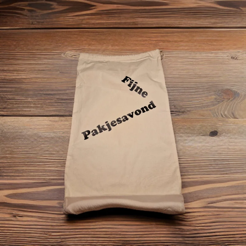 Grote katoenenzak bedrukt met eigen tekst