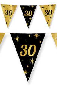 Vlaggenlijn 10 m zwart goud 30