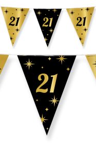 Vlaggenlijn 10 m zwart goud 21