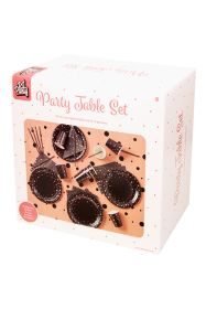 Tafelset roze zwart 8 persoons 41 delig