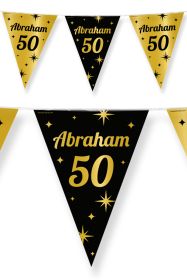 Vlaggenlijn 10 m zwart goud Abraham 50
