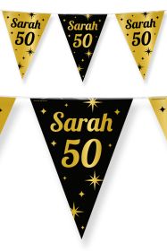 Vlaggenlijn 10 m zwart goud Sarah 50