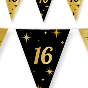 Vlaggenlijn 10 m zwart goud 16