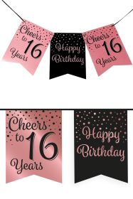 Vlaggenlijn Vaandel rose/zwart 16 jaar