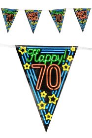 Vlaggenlijn 70 jaar neon 10 meter