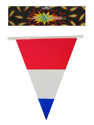 Vlaggenlijn pe rood/wit/blauw 10 meter