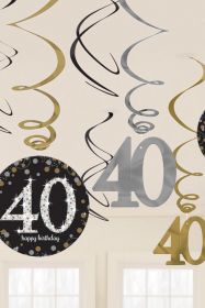 Draaislingers sprankelend Happy Birthday 40 jaar