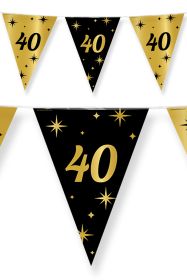 Vlaggenlijn 10 m zwart goud 40