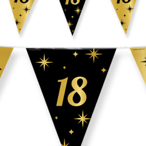 Vlaggenlijn 10 m zwart goud 18