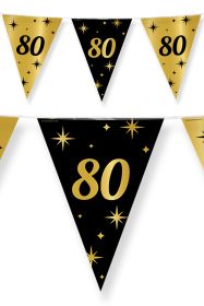 Vlaggenlijn 10 m zwart goud 80