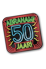 Huldeschild Neon Abraham 50 jaar