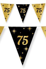 Vlaggenlijn 10 m zwart goud 75