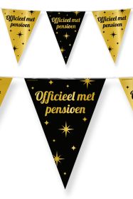 Vlaggenlijn 10 m zwart goud Officieel met pensioen