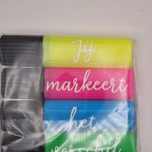 Markeerstiften met persoonlijke tekst