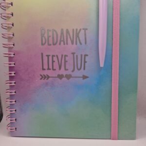 Notitieboekje a5 voor juf met pen