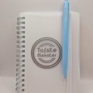 Notitieboekje a6 voor meester met pen