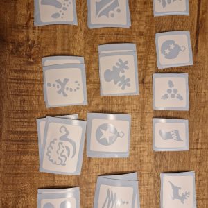 Glittertattoo sjablonen set Kerst